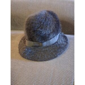 VINTAGE Kangol Bucket Bin‎ Hat BLACK Furgora Fuzzy Angora Blend One Size